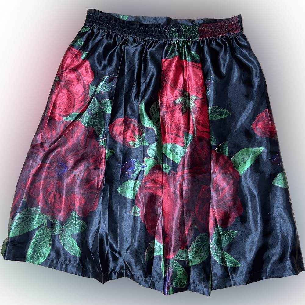 Ashley Stewart Full Knee Length Skirt I Floral I Pockets